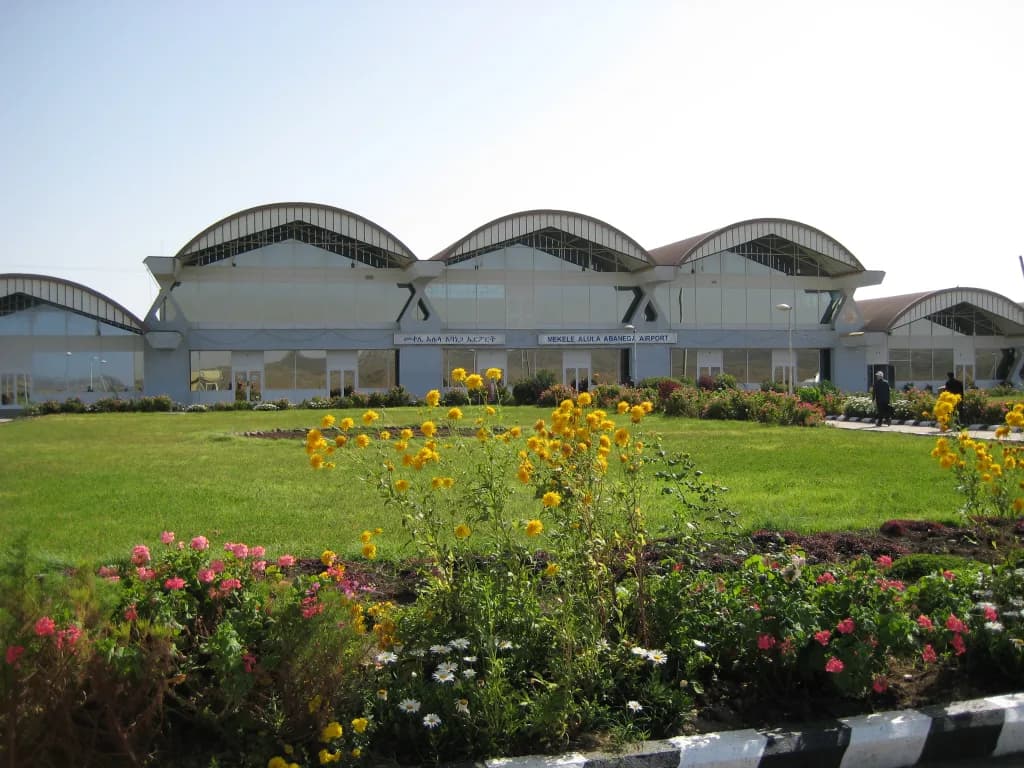 Panorama infrastruktury portu Mekele Alula Aba Nega Airport