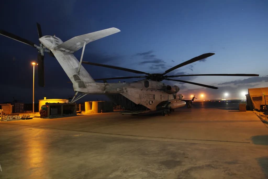 Panorama infrastruktury portu Camp Shorabak Airfield