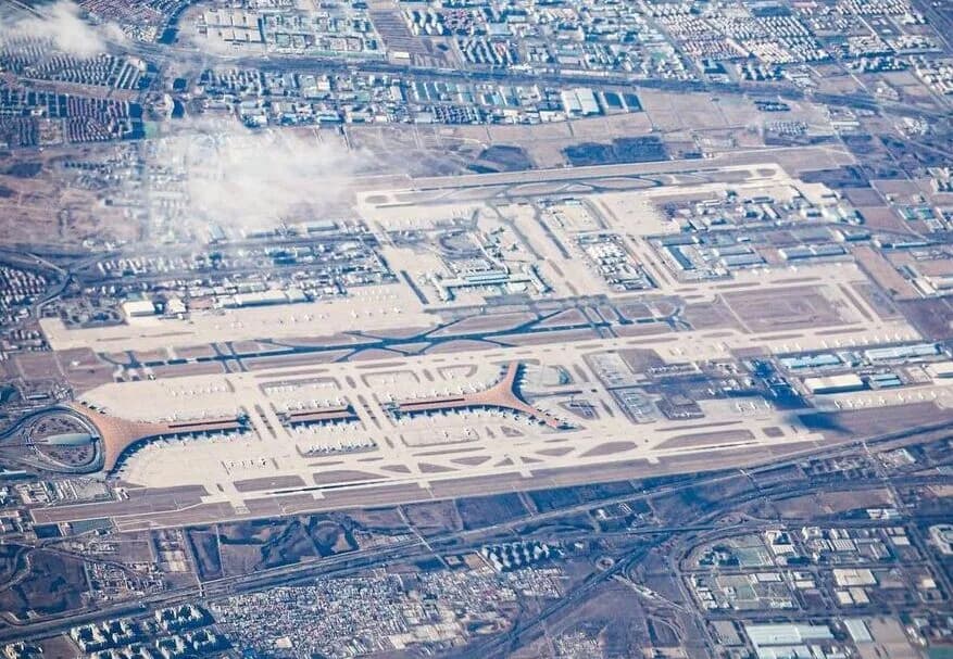 Panorama infrastruktury portu Beijing Capital International Airport