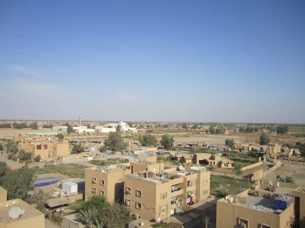 Panorama infrastruktury portu Al Taji Army Air Field