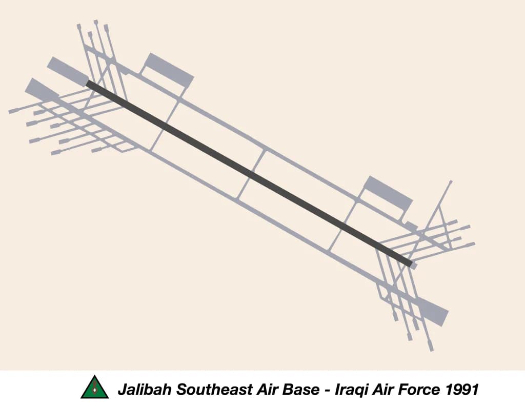 Panorama infrastruktury portu Jalibah Southeast Air Base