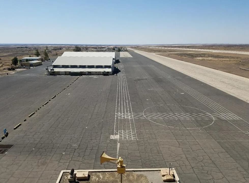 Panorama infrastruktury portu Prince Hassan Air Base