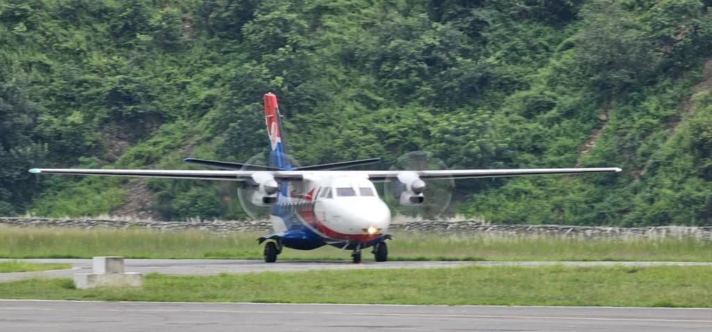 Panorama infrastruktury portu Ramechhap Airport