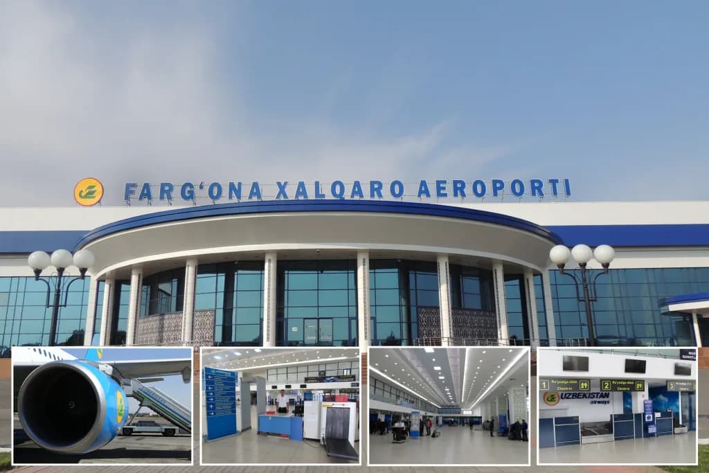 Panorama infrastruktury portu Fergana International Airport