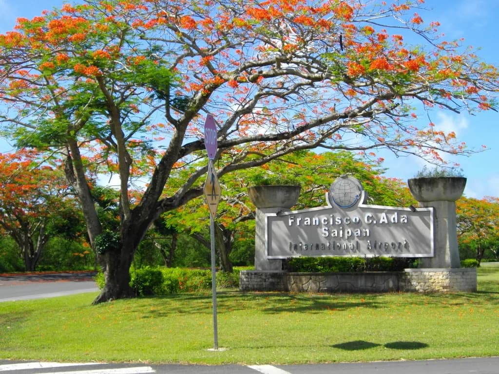 Panorama infrastruktury portu Saipan International Airport