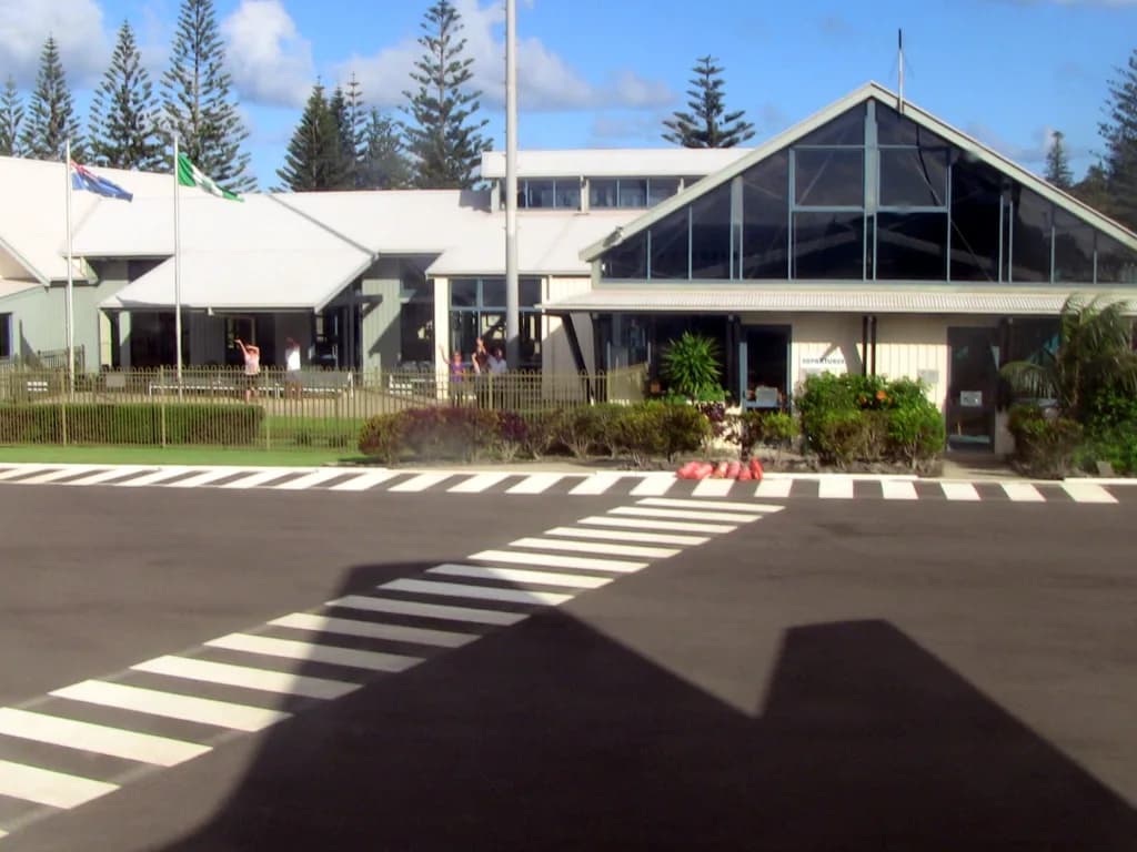 Panorama infrastruktury portu Norfolk Island International Airport