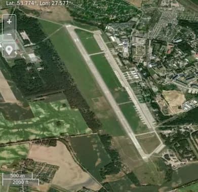 Panorama infrastruktury portu Minsk Machulishchy Air Base