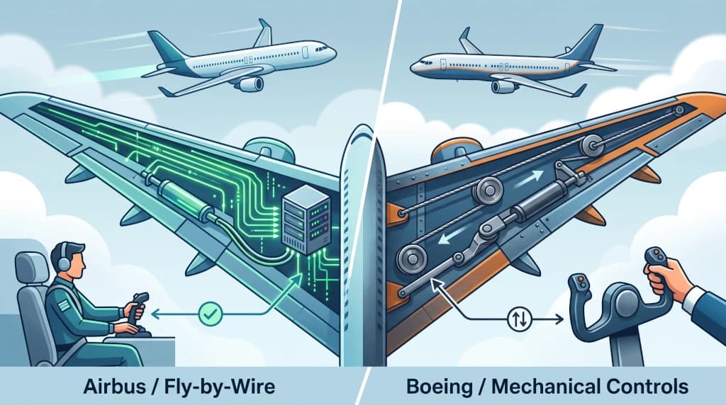 Fly-by-wire vs stery mechaniczne: Filozofia Airbusa i Boeinga